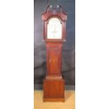 An early 19th century oak longcase clock with 8-day movement, signed A Hunt, Great Yarmouth,