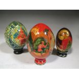 Thirteen various Russian painted eggs