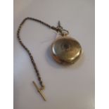 A full hunter key wound pocket watch by the 'American watch Co., Hillside, Waltham, Mass', the