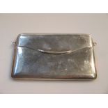 An Edwardian silver purse-shape note or card case