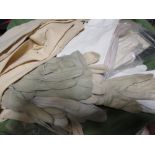 A collection of 19th century ladies kid gloves and other formal wear gloves (14)
