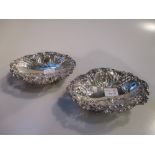 A pair of silver bon-bon dishes