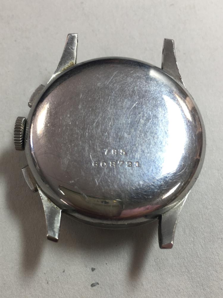 Breitling - A gentleman's 'Datora' chronograph steel watch head, circa 1945, the circular signed - Image 3 of 3