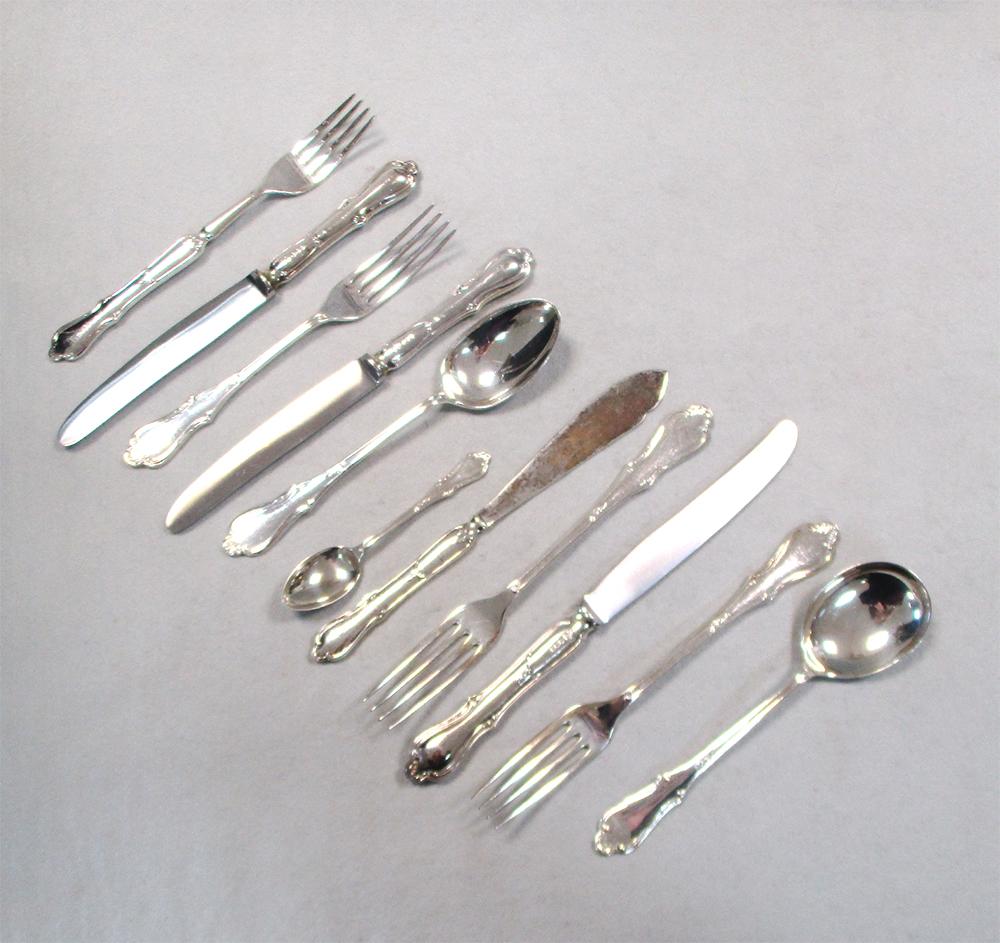 A 72 piece set of 20th century silver cutlery and flatware, by Elkington & Co, Sheffield 1963 -