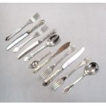 A 72 piece set of 20th century silver cutlery and flatware, by Elkington & Co, Sheffield 1963 -