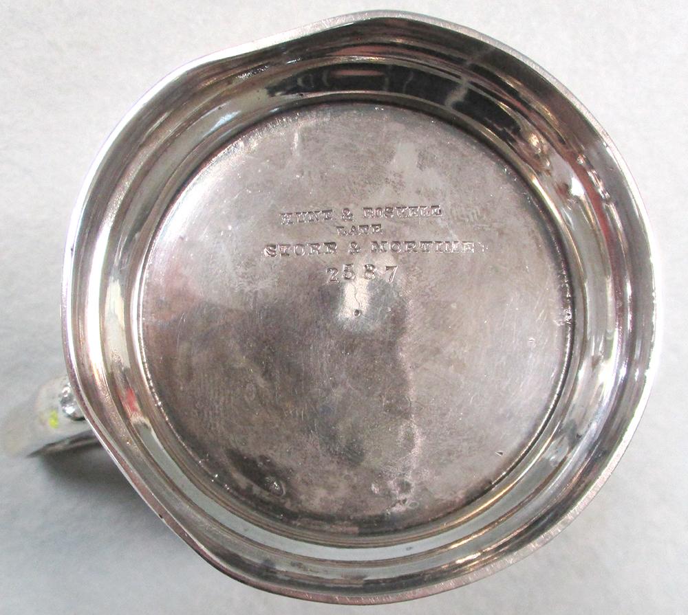 A Victorian silver two handled mug by John Samuel Hunt, London 1863, heavily embossed all over - Image 4 of 7