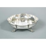 A George V silver fruit bowl, by JB Chatterley & Sons, London 1931, of lobed circular form with