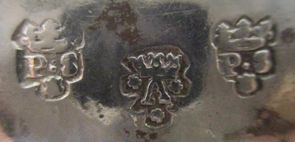 A pair of continental trencher salts, possibly French, late 17th to early 18th century, maker's mark - Image 2 of 3