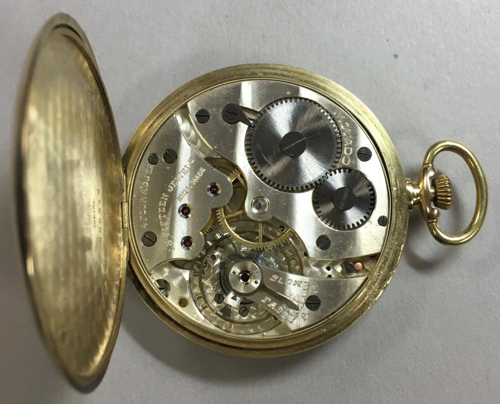 Movado - an open faced dress pocket watch, the signed champagne dial with black Arabic numerals, - Image 3 of 3