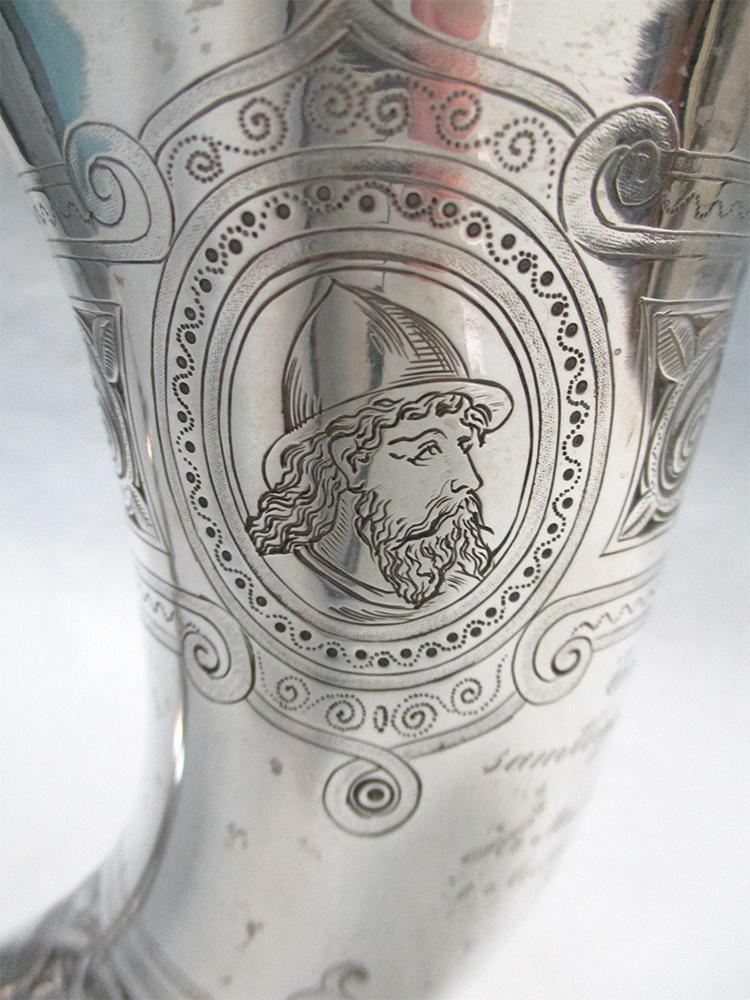 A 19th century Danish silver cornucopia, circa 1883, with the mark of Assay Master Simon Groth, - Image 5 of 6