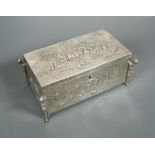 A large Victorian silver casket, sponsor's mark William Moering, London import marks, 1899, in