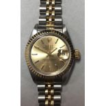 Rolex - a lady's steel and gold Oyster Perpetual 'Datejust' wristwatch, circa 1993, the champagne