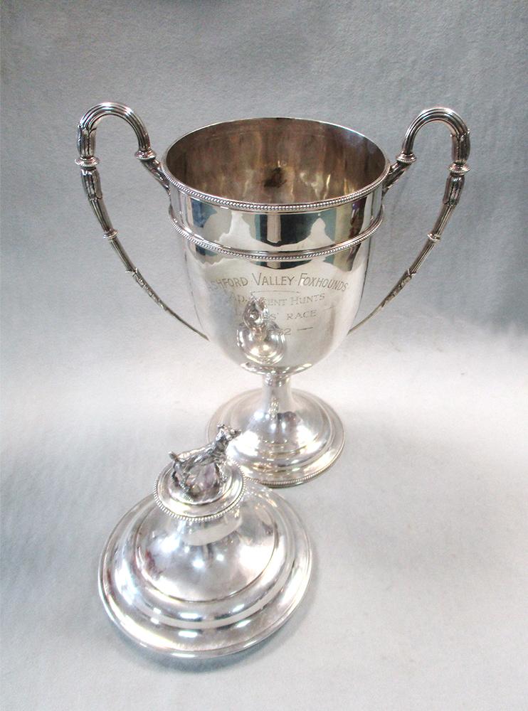 A Victorian silver two handled trophy cup and cover, by HC Freeman & Co, London 1900, of plain urn - Image 3 of 5