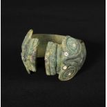 A bronze armband, Yunnan, Dian culture, Warring States period, the back section ornate with