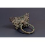 A Bronze Taotie loose ring handle, Spring and Autumn period, the head of the beast hollowed out,