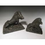 Il Porcino, after the antiquem a sepentine mable figure of the Uffizi wild Boar, 14cm high and a