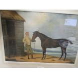 English School (18th/19th century), Groom and horse on a beach, Pastels on paper, 22cm x 33cm, Old