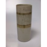 An Eileen Lewenstein ceramic cylindrical vase, 19cm high