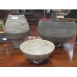 Three items of Studio pottery by Bernard Charles