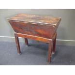 A 19th century elm dough bin on stand, 85 x 95 x 44cm