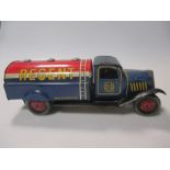 Tinplate clockwork Wells of London Regent petrol lorry 10 inches - Boxed (plain - stamped on end