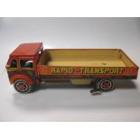 Tinplate Clockwork Mettoy Rapid Transport Lorry