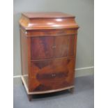 An early 20th century mahogany Gramaphone cabinet 130cm h 70cm w