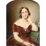 English School, 19th Century Portrait miniature of Mrs Emily Francis Walter (née Court, d. 1858) and