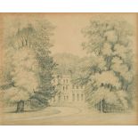 John White Abbott (British, 1763–1851) Country house amongst trees, Devon pencil on buff paper 12