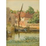 Alfred William Parsons, RA, PRWS (British, 1847-1920) View of Aylesford, by the river, inscribed