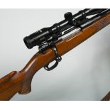 Lester, a 6.5x55 bolt action stutzen sporting rifle, No. 9512, mounted with a Swarovski Habicht 6x42