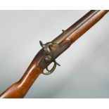 A percussion P39 musket, the lock stamped Lacy & Co, with fixed sighted barrel and brass mounts