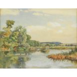 Alfred William Parsons, RA, PRWS (British, 1847-1920) The Ouse at Felmersham, Bedfordshire, signed