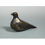 A 19th century carved and polychrome wood painted pigeon decoy, with glass eyes 27cm (11in)