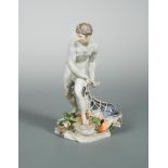 An 18th century Ludwigsburg porcelain figure of a fisherman, circa 1770 by Johann Christian