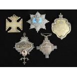 A small collection of assorted medallions, comprising five Victorian bronze medallions including two