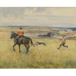 § Lionel Dalhousie Robertson Edwards, RI, RCA (British, 1878-1966) Coursing scene with two