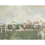 § Peter Biegel (British, 1913-1988) The Grand National, 1953, the open ditch after Valentine's,
