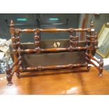 A Victorian mahogany wig and cravat folding wall rack, 67cm wide