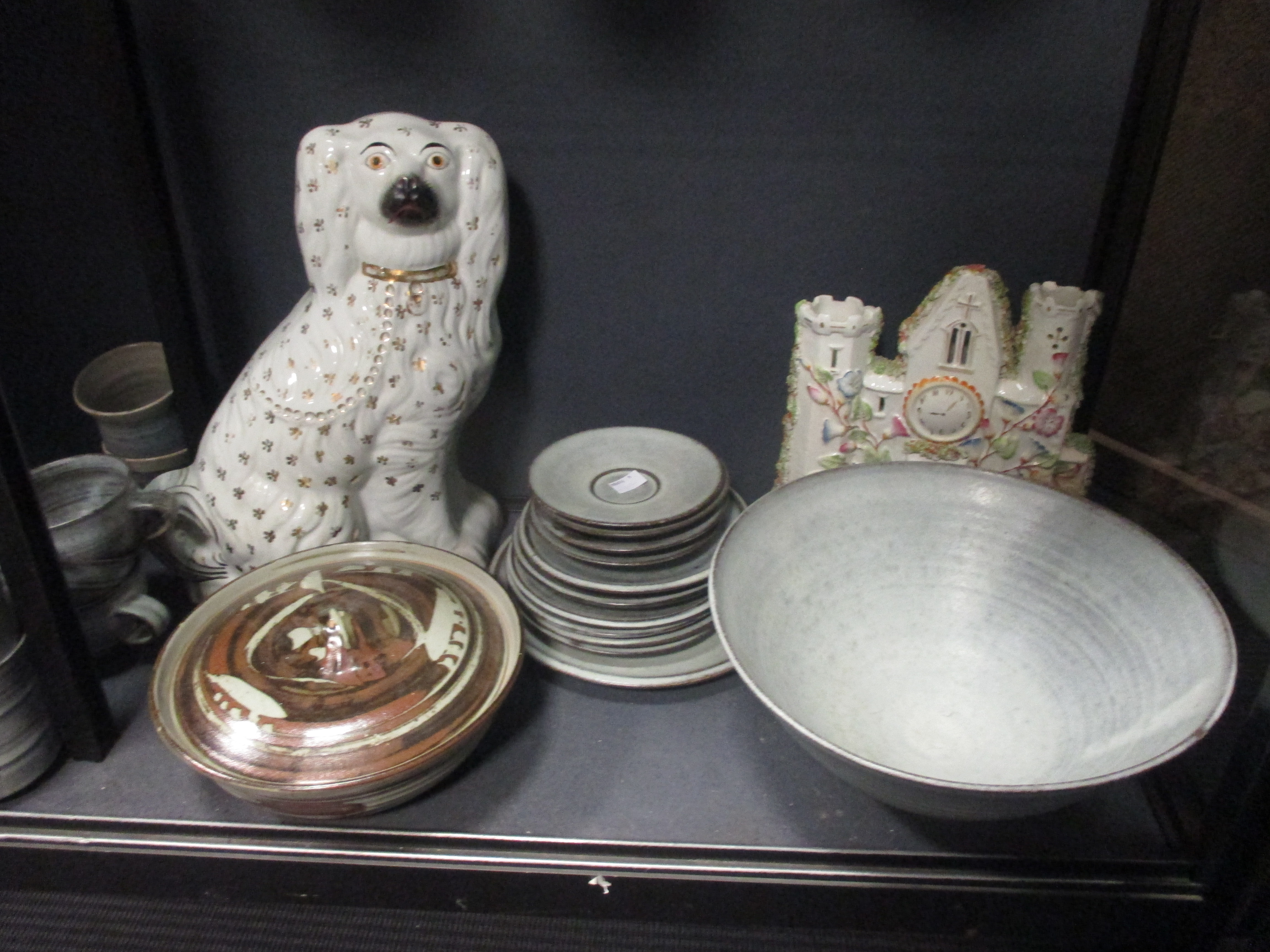 A studio pottery teaset, two staffordshire flatback figure groups and a collection of studio - Image 2 of 2