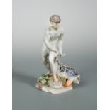 An 18th century Ludwigsburg porcelain figure of a fisherman, circa 1770, by Johann Christian Wilhelm