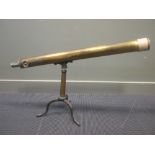 Broadhurst Clarkson & Co, a brass star gazer telescope, cased