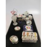 A collection of bone china patch boxes