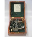 A Henry Crouch microscope, boxed, A Kelvin & Hughes sextant, boxed, A sextant by W&J George Ltd,