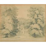 Manner of John White Abbott (British, 1763–1851), Country house amongst trees, Devon, pencil on buff