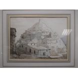 Thaumakon near Pharsala', Farsala, Greece, 1834, pen, ink and wash, 16.5 x 22.5 cm