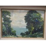 Max Hofler (1892-1963), Mediterranean View, signed lower right "Max Hofler", oil on board, in a