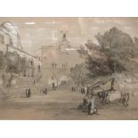 Edward Lear, a pair of prints Piazza, Piperno, and Celano