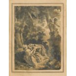 After Pierre-Antoine Baudouin (French, 1723-1769) - A pair of lovers in a pastoral setting, with a