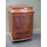 An early 20th century mahogany Gramophone cabinet 130cm h 70cm w